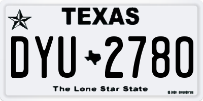 TX license plate DYU2780