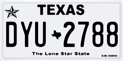 TX license plate DYU2788