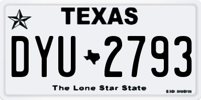 TX license plate DYU2793