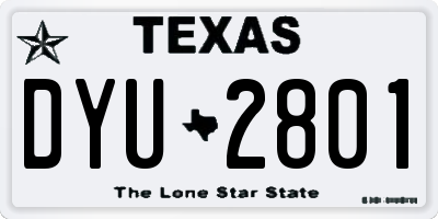 TX license plate DYU2801