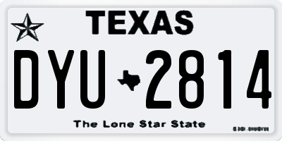 TX license plate DYU2814