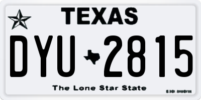 TX license plate DYU2815
