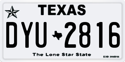 TX license plate DYU2816