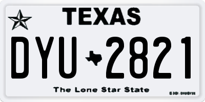 TX license plate DYU2821