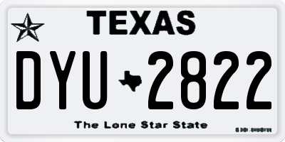 TX license plate DYU2822