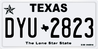 TX license plate DYU2823