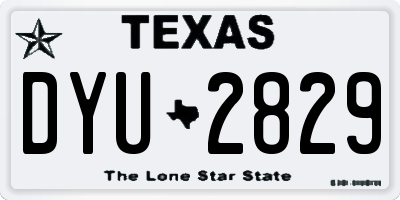 TX license plate DYU2829