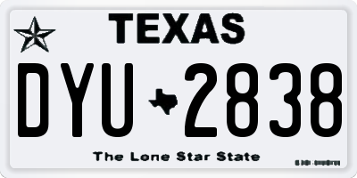 TX license plate DYU2838