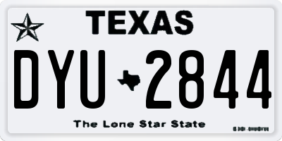 TX license plate DYU2844