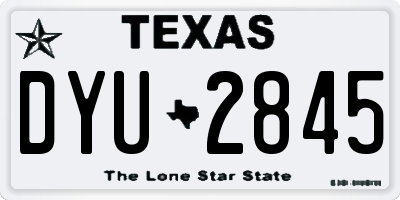 TX license plate DYU2845