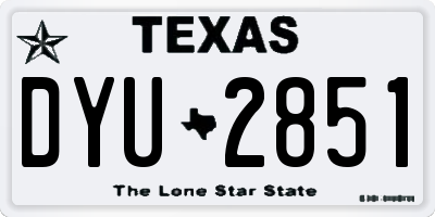 TX license plate DYU2851