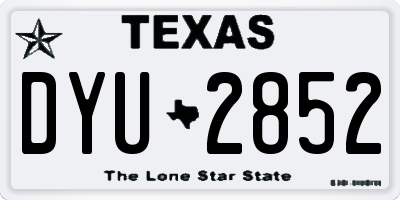 TX license plate DYU2852