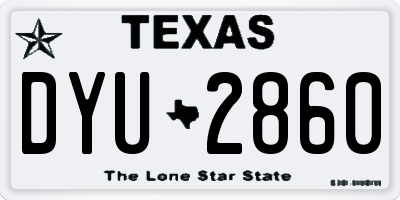 TX license plate DYU2860