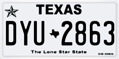 TX license plate DYU2863