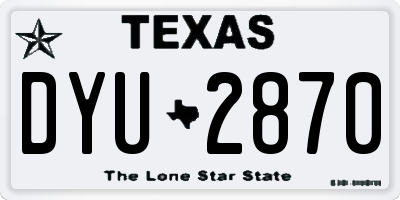 TX license plate DYU2870