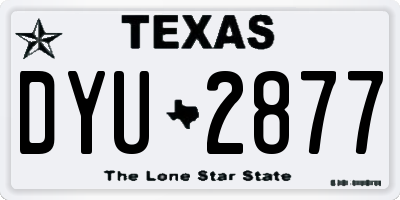 TX license plate DYU2877