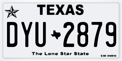 TX license plate DYU2879