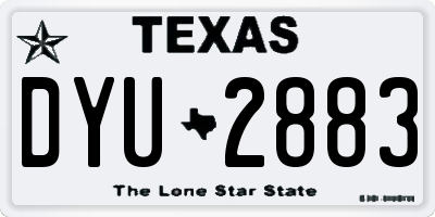 TX license plate DYU2883