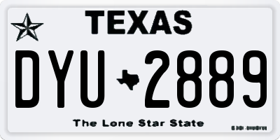 TX license plate DYU2889