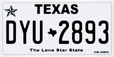 TX license plate DYU2893