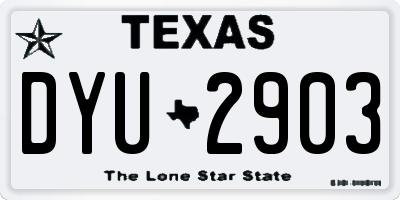 TX license plate DYU2903