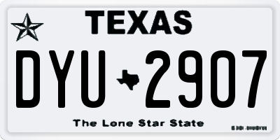 TX license plate DYU2907