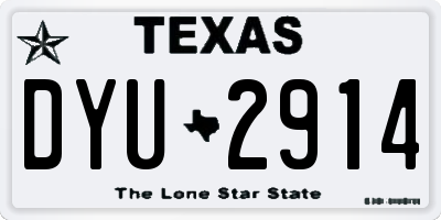 TX license plate DYU2914