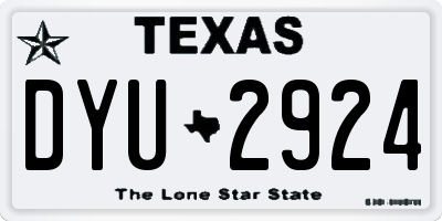 TX license plate DYU2924