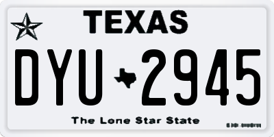 TX license plate DYU2945