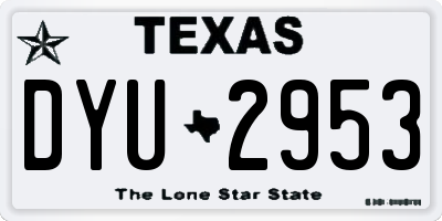 TX license plate DYU2953