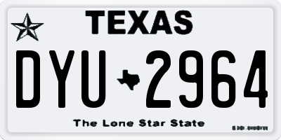 TX license plate DYU2964
