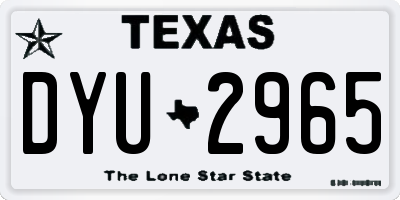 TX license plate DYU2965