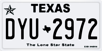 TX license plate DYU2972