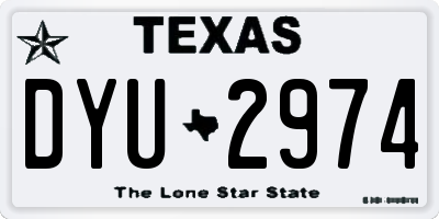 TX license plate DYU2974