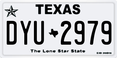 TX license plate DYU2979