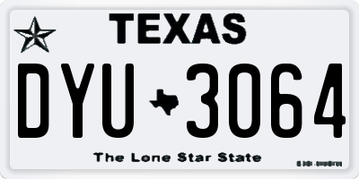TX license plate DYU3064