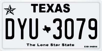 TX license plate DYU3079