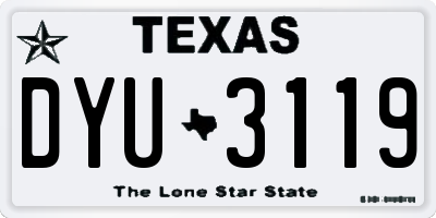 TX license plate DYU3119