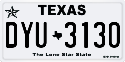 TX license plate DYU3130