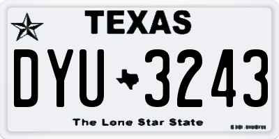 TX license plate DYU3243