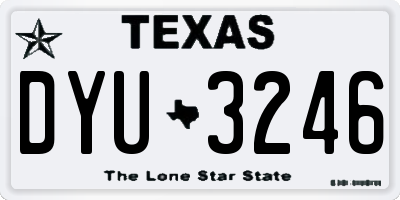 TX license plate DYU3246
