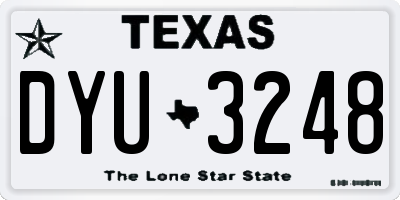 TX license plate DYU3248