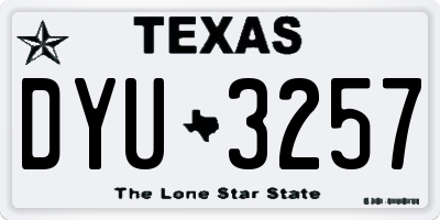TX license plate DYU3257
