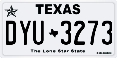 TX license plate DYU3273