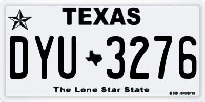 TX license plate DYU3276