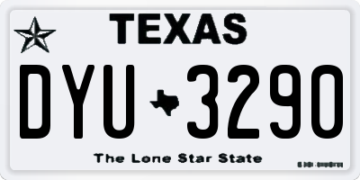 TX license plate DYU3290