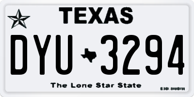 TX license plate DYU3294