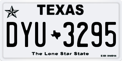 TX license plate DYU3295
