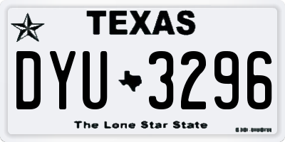 TX license plate DYU3296