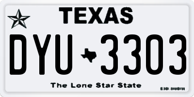 TX license plate DYU3303